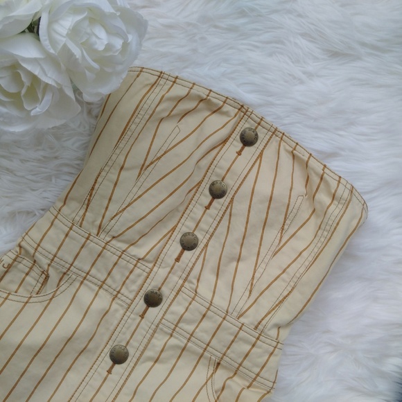 MARC jacobs nude stripe strapless denim like dress - Picture 5 of 10